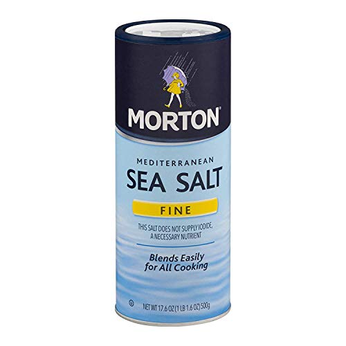 Morton Fine Mediterranean Sea Salt 17.6 oz. (pack of 2) Morton