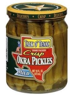 Talk O' Texas Crisp Mild Okra Pickles - 16 oz Glass Jar Talk O Texas