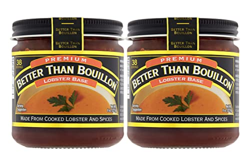 Better Than Bouillon Premium Lobster Base, Made from Select Cooked Lobster & Spices, Makes 9.5 Quarts of Broth 38 Servings, 8 Ounce (Pack of 2)