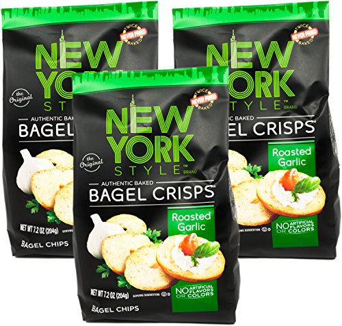 New York Style Garlic Bagel Crisps, 7.2 oz, 3 Pack