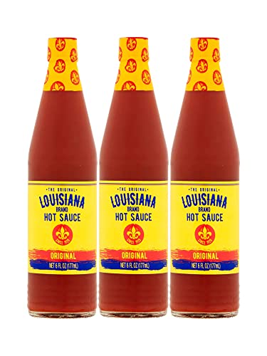 Louisiana Brand Hot Sauce, The Original Perfect Hot Sauce (6 Ounce (Pack of 3)) "LOUISIANA" Brand