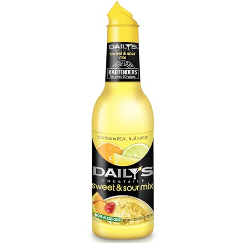 Daily's Cocktail Mixer Non-Alcoholic Sweet and Sour Mix, 1000 mL - Perfect for Margarita, Long Island Iced Tea, and other Mixed Drinks ChromaCast