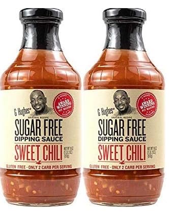 G Hughes Sweet Chili, Sugar Free Dipping Sauce 18 Ounces (2 Pack)