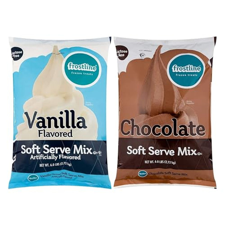 Frostline Vanilla & Chocolate Soft Serve Mix, Lactose Free, 6 lb, 2 Bags