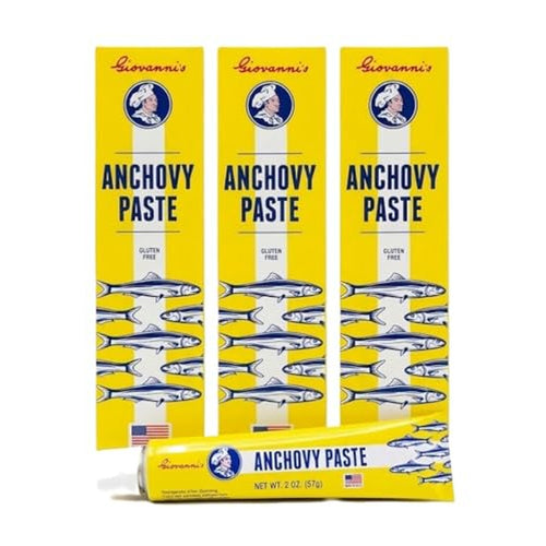 Giovanni's Anchovy Paste, Seed Oil Free, 2 oz, 3 Pack