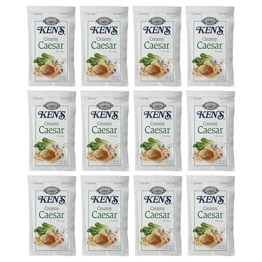 Ken's Steak House Creamy Caesar Dressing Pouches, 1.5 oz, 12 Pack