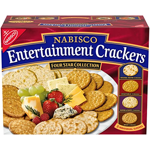Nabisco Entertainment Crackers Variety Pack, Original Water, Vegetable, Pepper & Poppy, Wheat, 8 Individual Sleeves, 2 lb 8 oz NABISCO