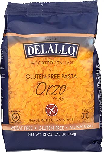 DeLallo Pasta Gluten-Free Corn and Rice Orzo, 12 oz