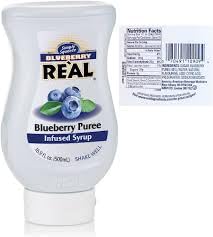 Blueberry Reàl Infused Exotics, Blueberry Puree Infused Syrup, 16.9 FL OZ Squeezable Bottle Real