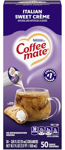 Coffee-mate 84652 Liquid Coffee Creamer, Italian Sweet Creme, 0.375 oz Cups, 50/Box
