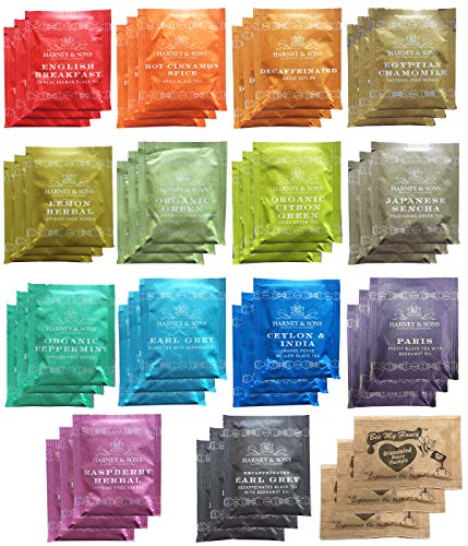 Harney & Sons Assorted Tea Bag Sampler Bundle 42 Count With Honey Crystal Packs Great for Birthday, Hostess and Co-worker Gifts, Tea Set Gifts, Tea Variety Pack Harney & Sons