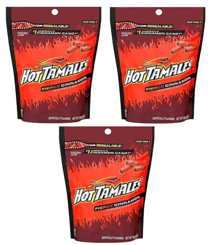 Hot Tamales - Pack of 3-10 oz Bags - Delicious Cinnamon Candy That Generations Have Loved - Great for Sharing with Friends and Family HOT TAMALES