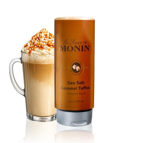 Monin - Sea Salt Caramel Toffee, Rich & Buttery Flavor with Creamy Caramel Notes, Great for Coffee, Milkshakes, & Dessert Cocktails (12 oz)