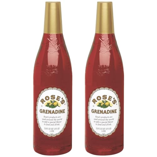 Roses Sweetened Grenadine Syrup 1 Liter Bottle | Perfect for Cocktails, Beverages, and Mixers