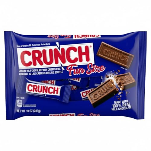 Crunch Fun Size Milk Chocolate Candy Bars, 10 oz retail packaging