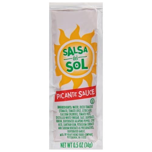 Salsa Del Sol Picante Sauce Single Serve Packet (0.5 oz Packets, Pack of 200)
