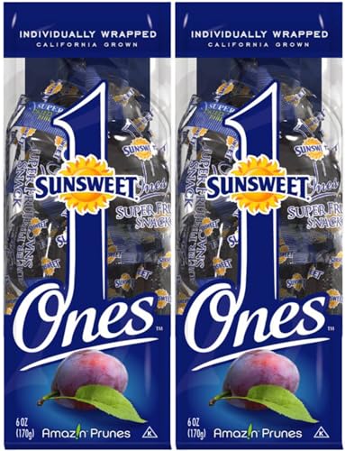Sunsweet Gold Label Ones Super Select California Individually Wrapped Prunes 6.0 Ounces (Pack of 2)(Packaging May Vary) Sunsweet