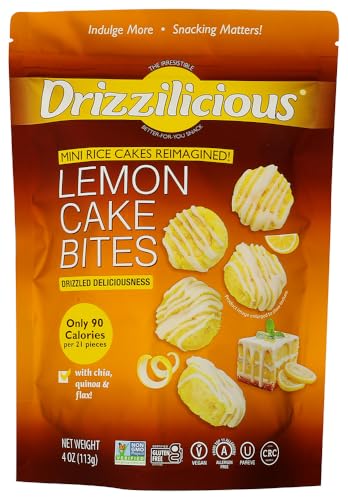 DRIZZILICIOUS Lemon Cake Bites Mini Rice Cakes, 4 OZ Drizzilicious