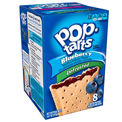 Pop-Tarts Unfrosted Blueberry Toaster Pastries, 14.7 oz, 8 Count