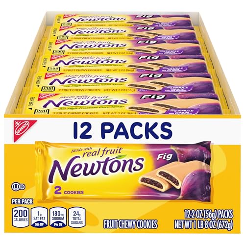 Newtons Soft & Fruit Chewy Fig Cookies, (Fig Bars), 12 Snack Packs (2 Cookies Per Pack)