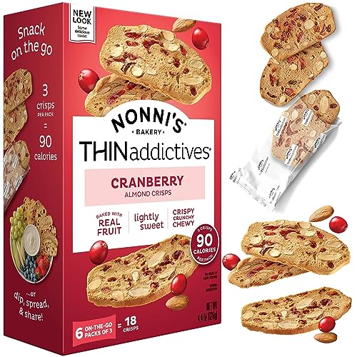 Nonni's THINaddictives Cranberry Almond Cookie Thins, 4.4 oz