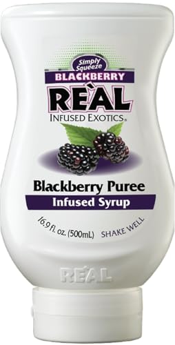 BLACKBERRY REÀL, Blackberry Puree Infused Syrup, 16.9 FL OZ Squeezable Bottle (Pack of 1) Reàl Infused Exotics