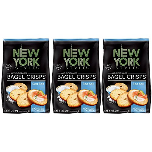 New York Style Bagel Crisps, Sea Salt, 7.2 Ounce (Pack of 3) New York Style