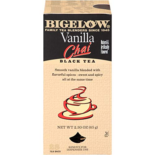 Bigelow Vanilla Chai Tea Bags 28-Count Box (Pack of 1) Black Tea Bags with Spices and Vanilla Flavor Rich in Antioxidants Bigelow Tea