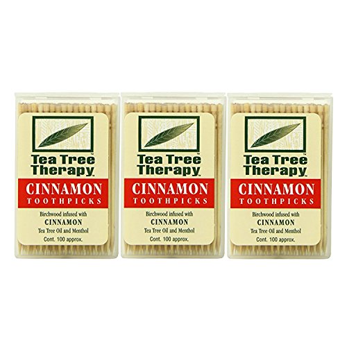 Tea Tree Therapy Toothpicks, Cinnamon, 100 Count (3-Pack) Tea Tree Therapy