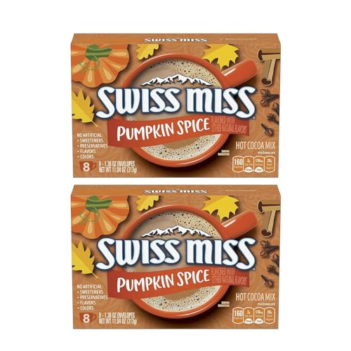 Swiss Miss Pumpkin Spice Hot Cocoa Mix, 8 Count, 2 Pack