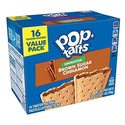 Kellogg's Pop-Tarts Unfrosted Brown Sugar Cinnamon, 16 Count, 27 oz