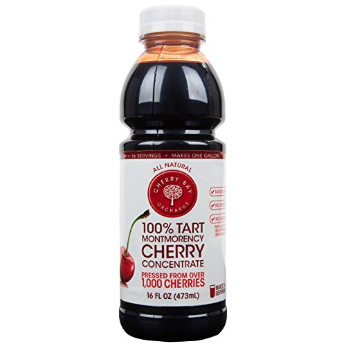 Cherry Bay Orchards Tart Cherry Concentrate - All Natural Juice to Promote Healthy Sleep, 16oz Bottle - Gluten Free, Natural Antioxidants, No Added Sugar or Preservatives Cherry Bay Orchards