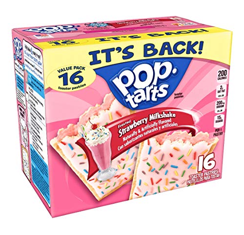 Pop-Tarts Frosted Strawberry Milkshake Toaster Pastries, 28.2 oz, 16 Count