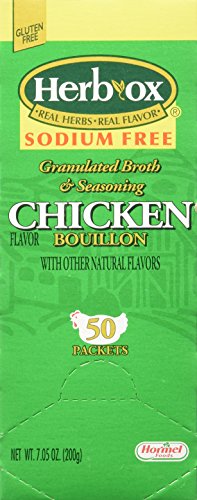 Herb-ox Hormel Herb Ox Chicken Bouillon Sodium Free 50 Packets Herb-ox