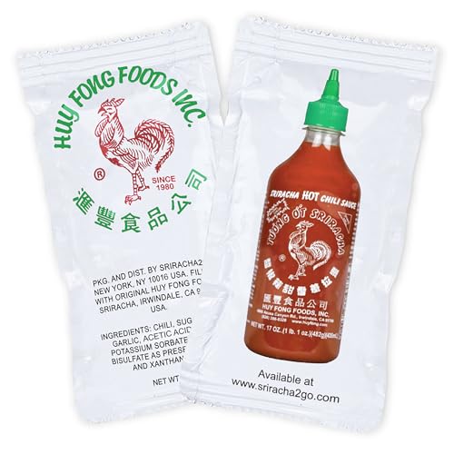 Sriracha2Go - Huy Fong Foods Sriracha Chili Hot Sauce Packets (50-Pack) Sriracha2Go