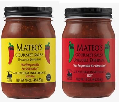Mateos Gourmet Salsa, Medium & Hot 16 oz (Variety Pack) Mateo's