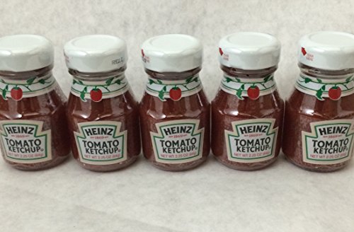 Heinz Ketchup 2.25 Oz Glass Miniatures - (5) Bottles HEINZ