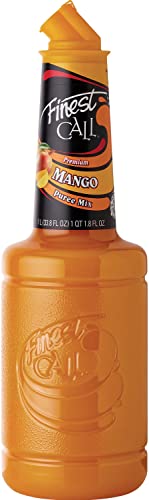 Finest Call Premium Mango Fruit Puree Drink Mix, 1 Liter Bottle (33.8 Fl Oz), Individually Boxed Finest Call