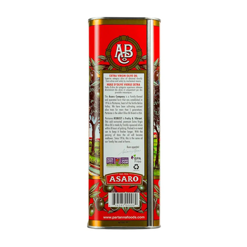Partanna Robust Extra Virgin Olive Oil, 101 fl oz (3L) Tin