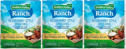 Hidden Valley Buttermilk Ranch Salad Dressing & Seasoning Mix, Gluten Free - Pack of 3 Hidden Valley