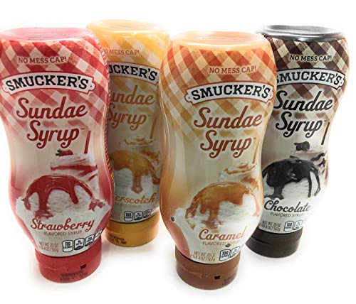 Smuckers Sundae Syrup Chocolate, Caramel, Butterscotch, and Strawberry (Variety Pack of 4) Smucker’s Company