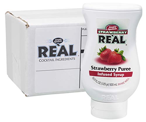 Strawberry Reàl, Strawberry Puree Infused Syrup, 16.9 FL OZ Squeezable Bottle (Pack of 1) Reàl Infused Exotics