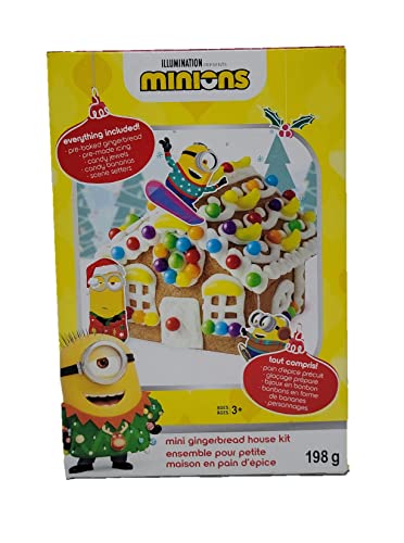 Minions Mini Gingerbread House Kit, Everything Included is The Perfect Christmas Activity