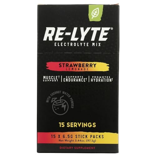 Redmond Re-Lyte Electrolyte Mix, Strawberry Lemonade, 15 Packets, 3.44 oz