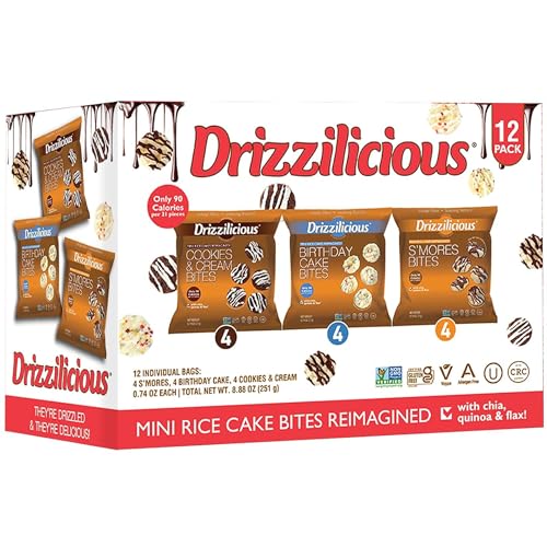 Drizzilicious Rice Cake Bites Variety Pack, 12 Snack Bags
