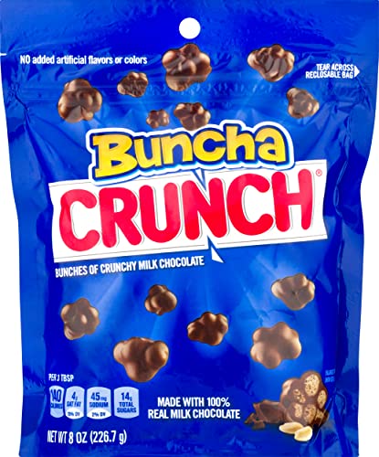 BUNCHA CRUNCH, Bunches of Crunchy Milk Chocolate - 8oz / 226.7g Bag