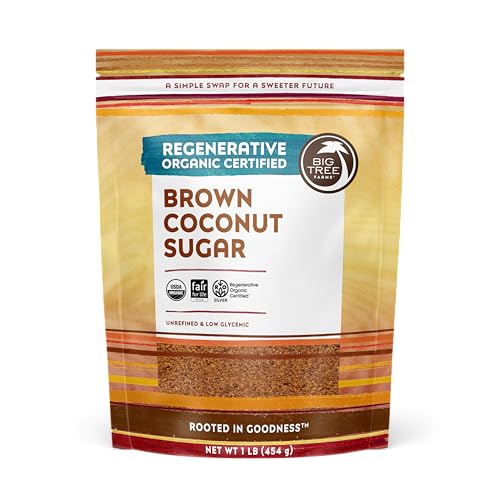 Big Tree Farms Organic Brown Coconut Sugar - Coconut Palm Sugar, Unrefined, Fine Crystals, Cane Sugar Replacement, Coconut Blossom Nectar, Vegan, Perfect for Baking - 2 Pound (Pack of 2) Big Tree Farms