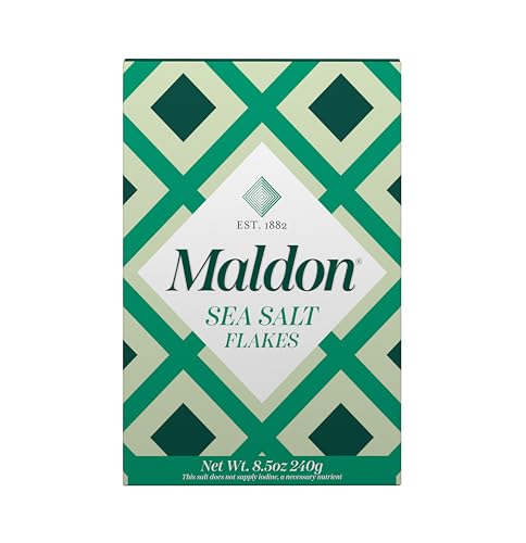 Maldon Salt, Sea Salt Flakes, 8.5 oz (240 g), Kosher, Natural, Handcrafted, Gourmet, Pyramid Crystals