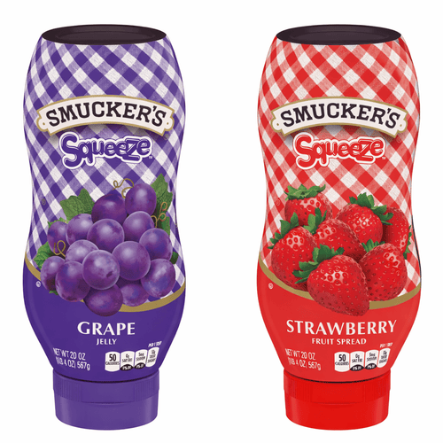 Smucker's Squeeze Grape Jelly & Strawberry Spread Combo, 20 oz Each