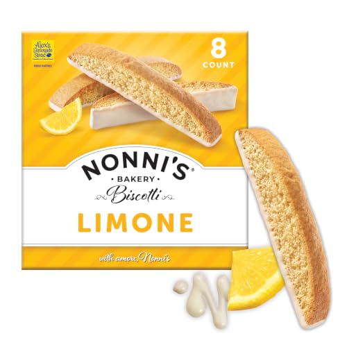 Nonni's Limone Biscotti Lemon Gourmet Cookies, Individually Wrapped, 8ct